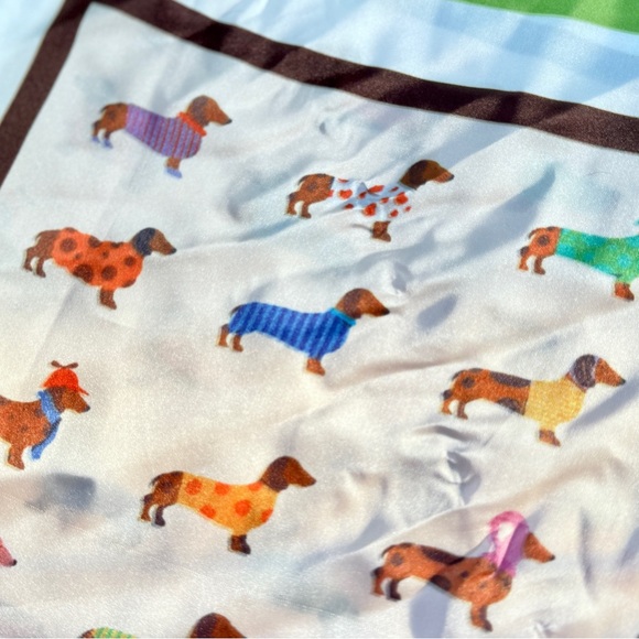 Dachshund Print Silk Feel Twilly Scarf 🐾 - Handbag NOT Included - Picture 4 of 8
